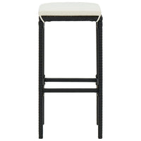 Thumbnail for Barhocker mit Kissen 6 Stk. Schwarz Poly Rattan