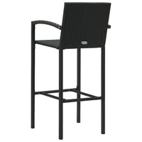 Thumbnail for Barhocker 2 Stk. Schwarz Poly Rattan