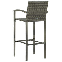 Thumbnail for Barhocker 2 Stk. Grau Poly Rattan