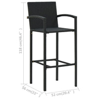 Thumbnail for Barhocker 4 Stk. Schwarz Poly Rattan