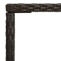 Thumbnail for Garten-Bartisch Braun 70x70x110 cm Poly Rattan und Glas