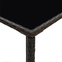 Thumbnail for Garten-Bartisch Braun 70x70x110 cm Poly Rattan und Glas