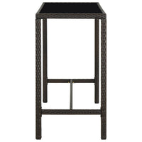 Thumbnail for Garten-Bartisch Braun 130x60x110 cm Poly Rattan und Glas