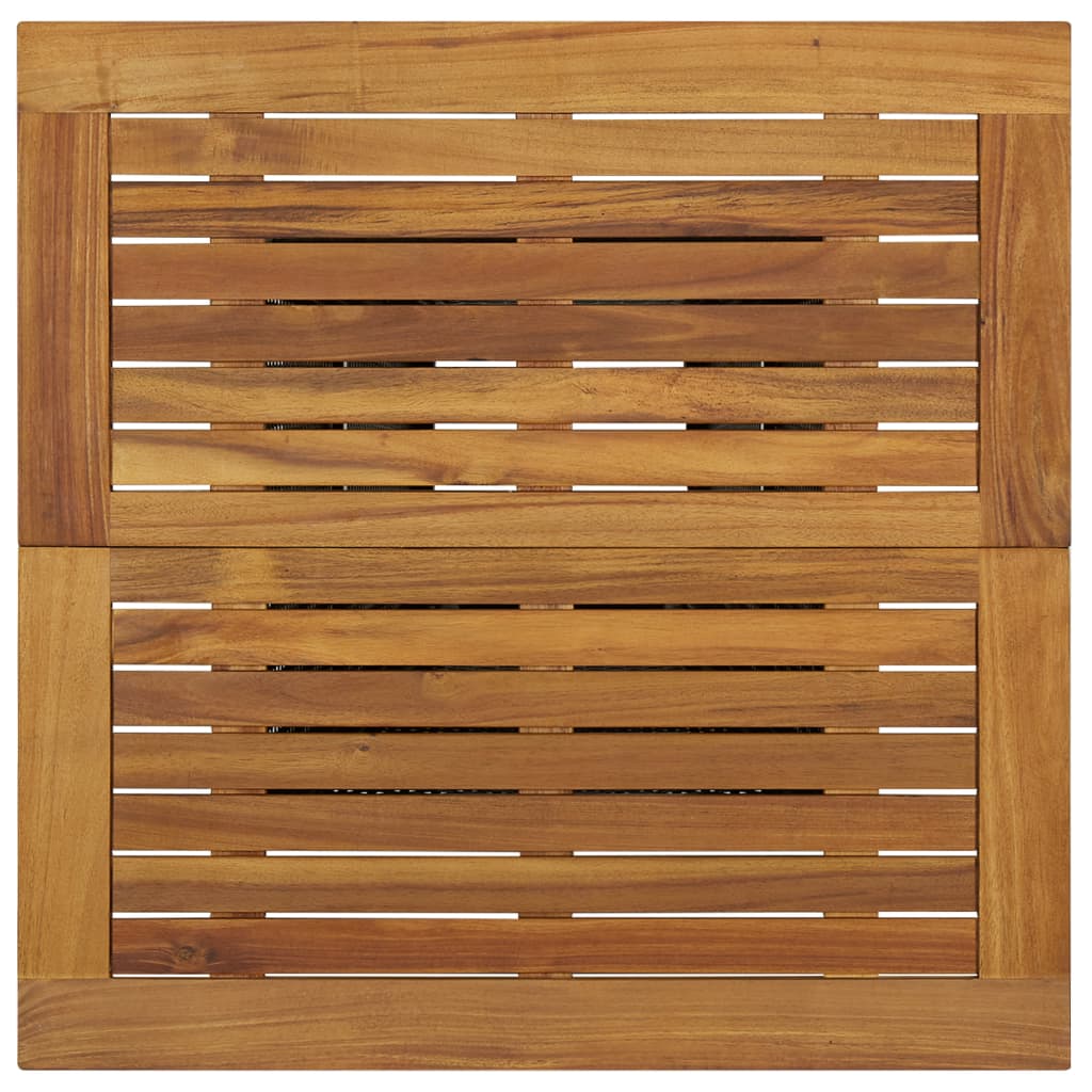 Bartisch Schwarz 80x80x110 cm Poly Rattan und Massivholz Akazie