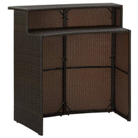 Thumbnail for Garten-Bartisch Braun 120x55x110 cm Poly Rattan