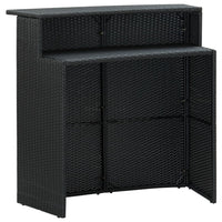 Thumbnail for Garten-Bartisch Schwarz 120x55x110 cm Poly Rattan