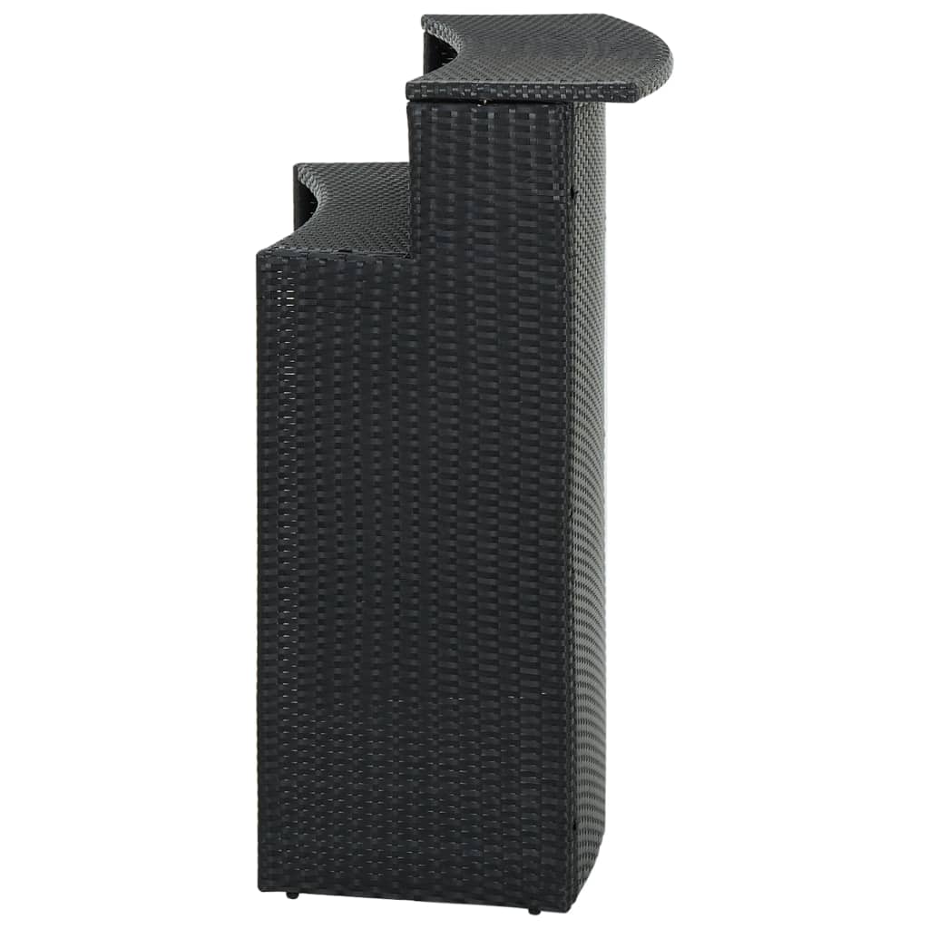 Garten-Bartisch Schwarz 120x55x110 cm Poly Rattan