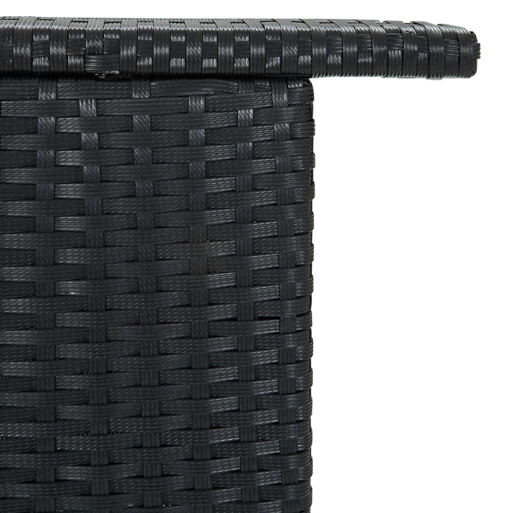 Garten-Bartisch Schwarz 120x55x110 cm Poly Rattan