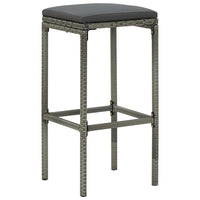 Thumbnail for 3-tlg. Bar Set Poly Rattan Grau