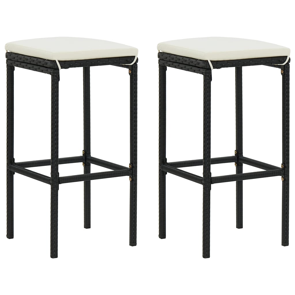 3-tlg. Bar-Set Poly Rattan Schwarz