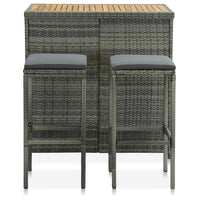 Thumbnail for 3-tlg. Bar Set Poly Rattan Grau