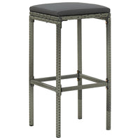 Thumbnail for 3-tlg. Bar Set Poly Rattan Grau