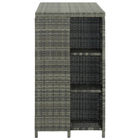 Thumbnail for Bartisch mit Regal Grau 120x60x110 cm Poly Rattan