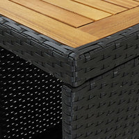 Thumbnail for Bartisch mit Regal Schwarz 120x60x110 cm Poly Rattan