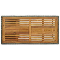 Thumbnail for Bartisch mit Regal Grau 120x60x110 cm Poly Rattan