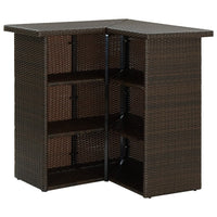 Thumbnail for Eck-Bartisch Braun 100x50x105 cm Poly Rattan