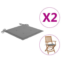 Thumbnail for Gartenstuhl-Kissen 2 Stk. Grau 40x40x3 cm Stoff