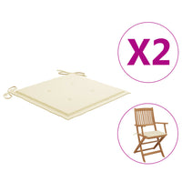 Thumbnail for Gartenstuhl-Kissen 2 Stk. Creme 40x40x3 cm Stoff
