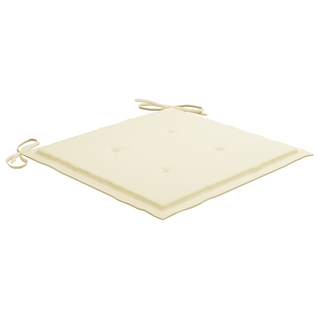 Gartenstuhl-Kissen 2 Stk. Creme 40x40x3 cm Stoff