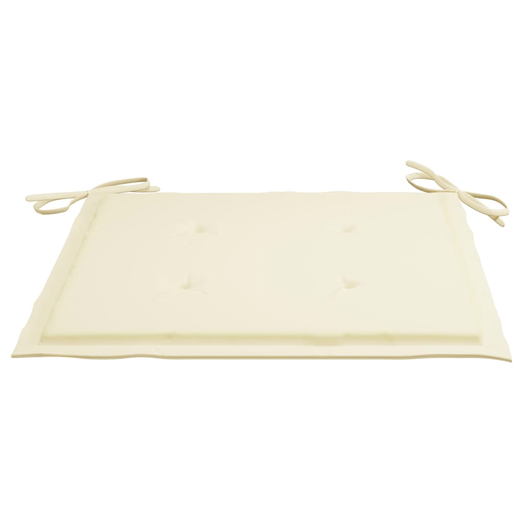 Gartenstuhl-Kissen 2 Stk. Creme 40x40x3 cm Stoff
