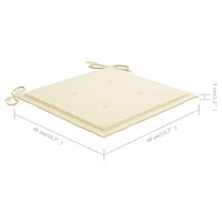 Thumbnail for Gartenstuhl-Kissen 2 Stk. Creme 40x40x3 cm Stoff