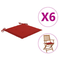 Thumbnail for Gartenstuhl-Kissen 6 Stk. Rot 40x40x3 cm Oxford-Gewebe