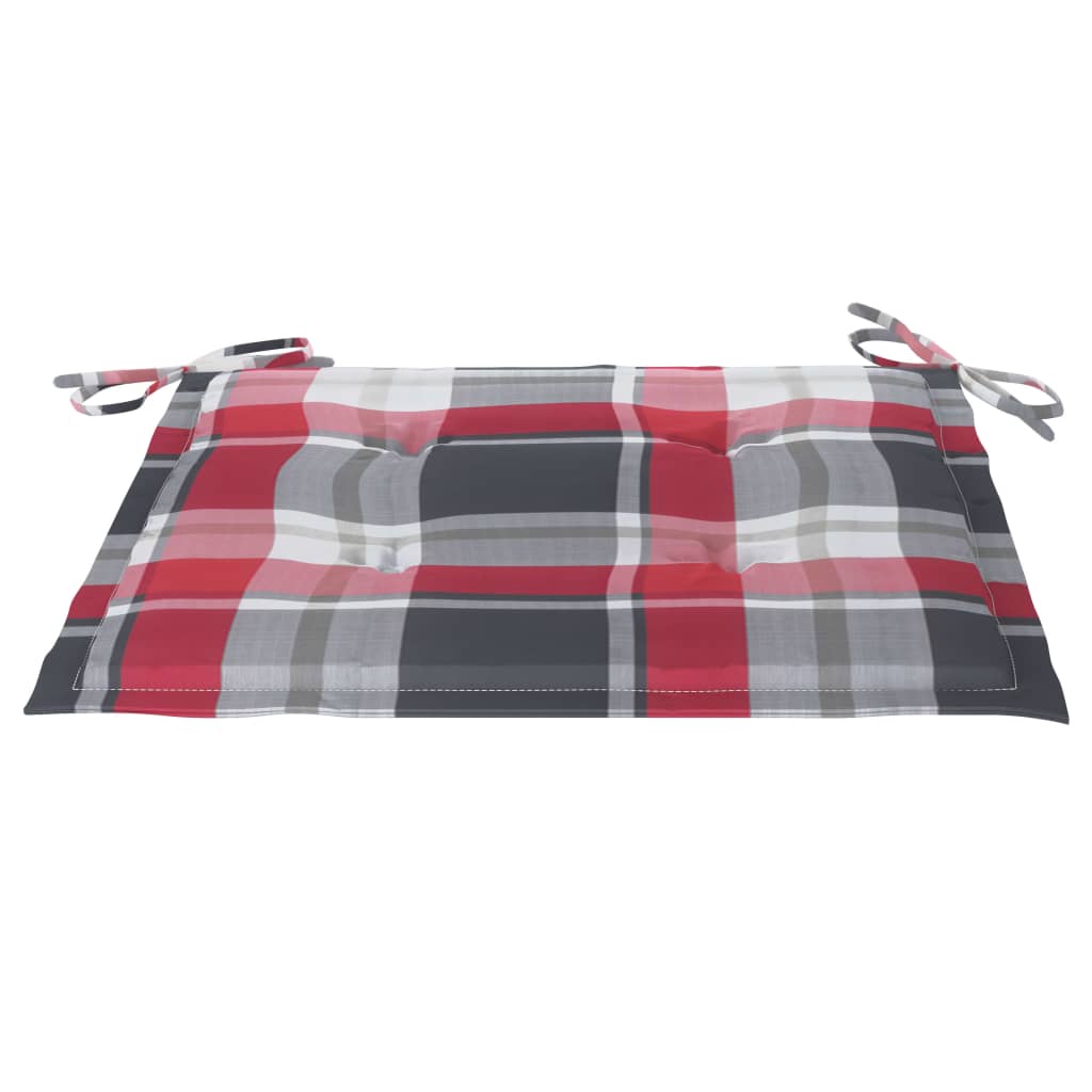 Gartenstuhl-Kissen 2Stk. Rot Karomuster 40x40x3cm Oxford-Gewebe