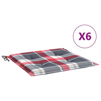 Thumbnail for Gartenstuhl-Kissen 6Stk. Rot Karomuster 40x40x3cm Oxford-Gewebe