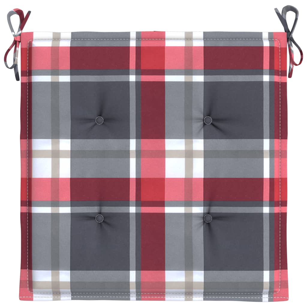 Gartenstuhl-Kissen 6Stk. Rot Karomuster 40x40x3cm Oxford-Gewebe