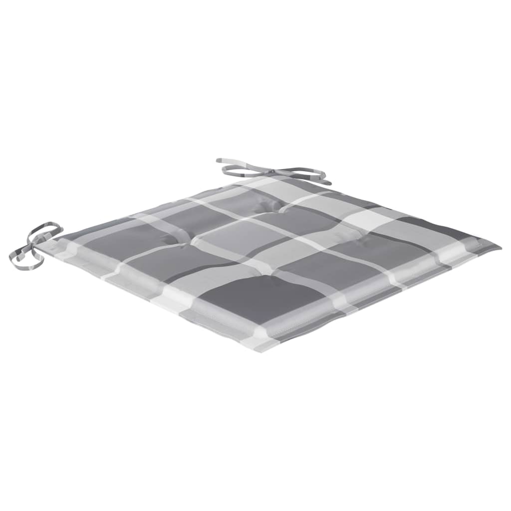 Gartenstuhl-Kissen 6 Stk. Grau Karomuster 40x40x3 cm