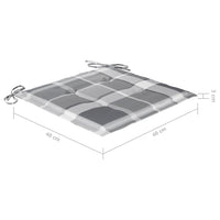 Thumbnail for Gartenstuhl-Kissen 6 Stk. Grau Karomuster 40x40x3 cm