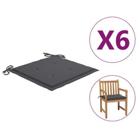 Thumbnail for Gartenstuhl-Kissen 6 Stk. Anthrazit 50x50x3 cm Stoff
