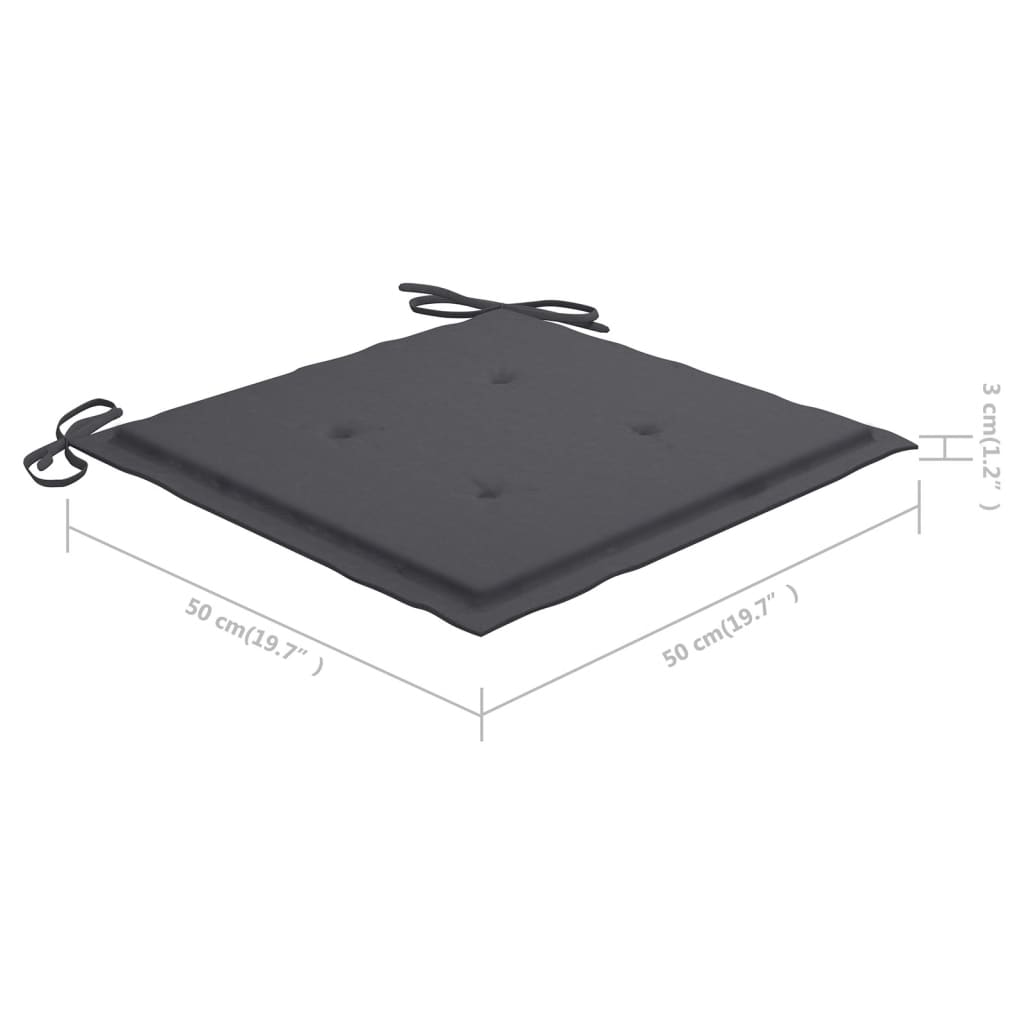 Gartenstuhl-Kissen 6 Stk. Anthrazit 50x50x3 cm Stoff