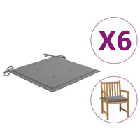Thumbnail for Gartenstuhl-Kissen 6 Stk. Grau 50x50x3 cm Stoff