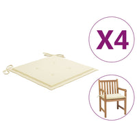 Thumbnail for Gartenstuhl-Kissen 4 Stk. Creme 50x50x3 cm Stoff