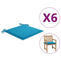 Thumbnail for Gartenstuhl-Kissen 6 Stk. Blau 50x50x3 cm Stoff