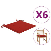 Thumbnail for Gartenstuhl-Kissen 6 Stk. Rot 50x50x3 cm Oxford-Gewebe