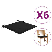 Thumbnail for Gartenstuhl-Kissen 6 Stk. Schwarz 50x50x3 cm Stoff