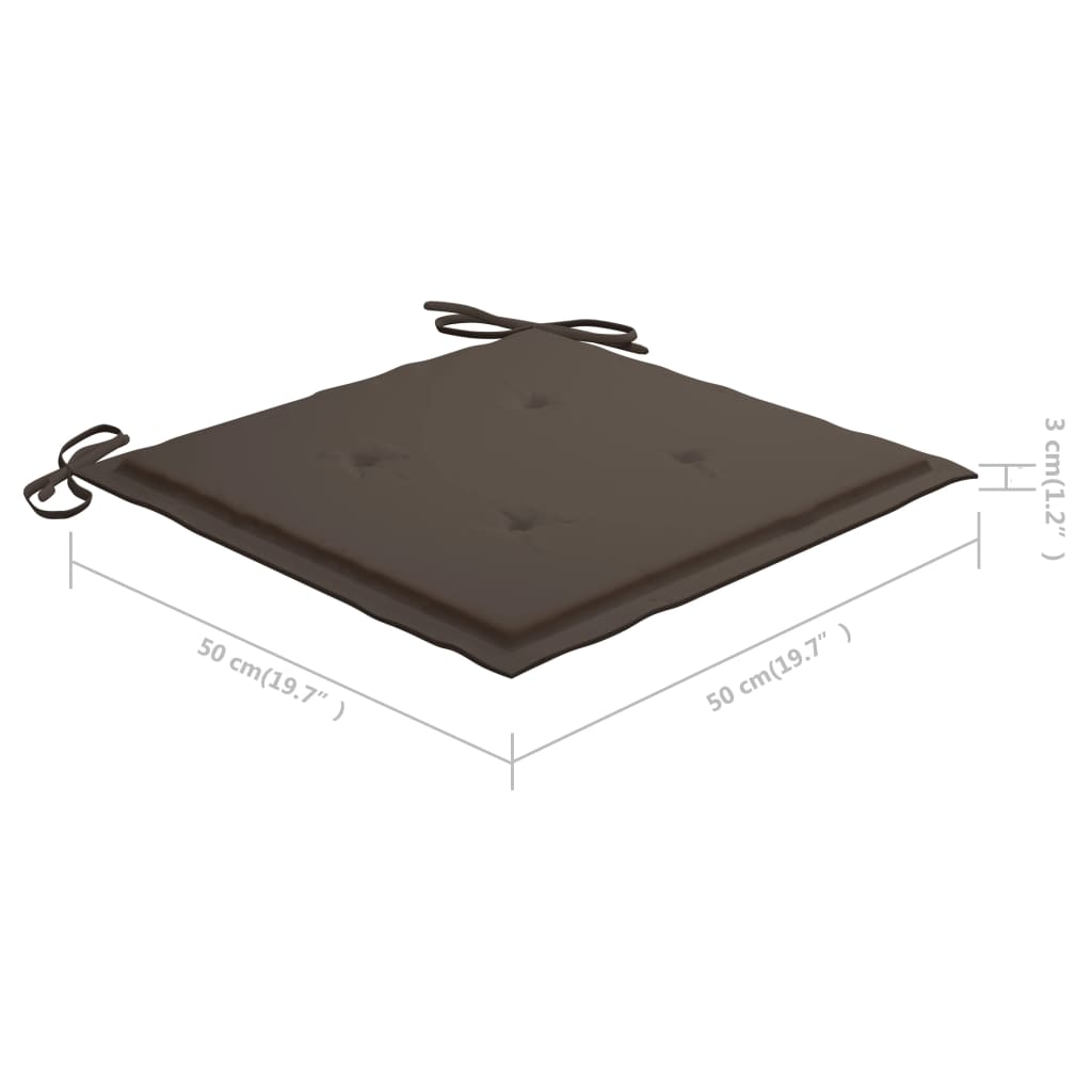 Gartenstuhl-Kissen 6 Stk. Taupe 50x50x3 cm Stoff