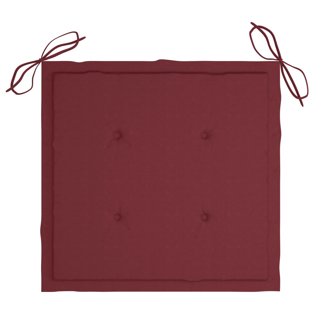 Gartenstuhl-Kissen 4 Stk. Weinrot 50x50x3 cm Stoff