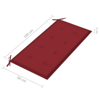 Thumbnail for Gartenbank-Auflage Weinrot 100x50x3 cm Stoff
