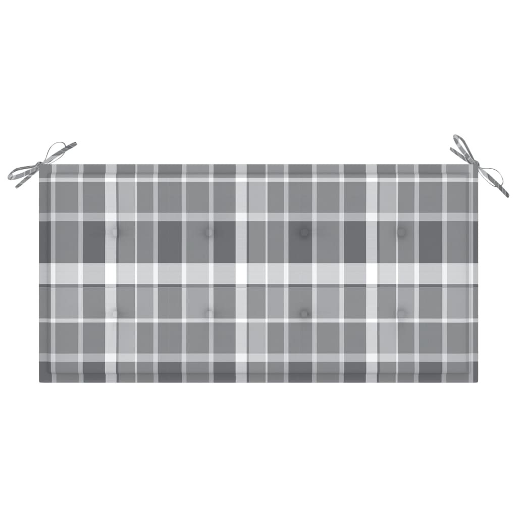 Gartenbank-Auflage Grau Karomuster 100x50x3 cm Stoff