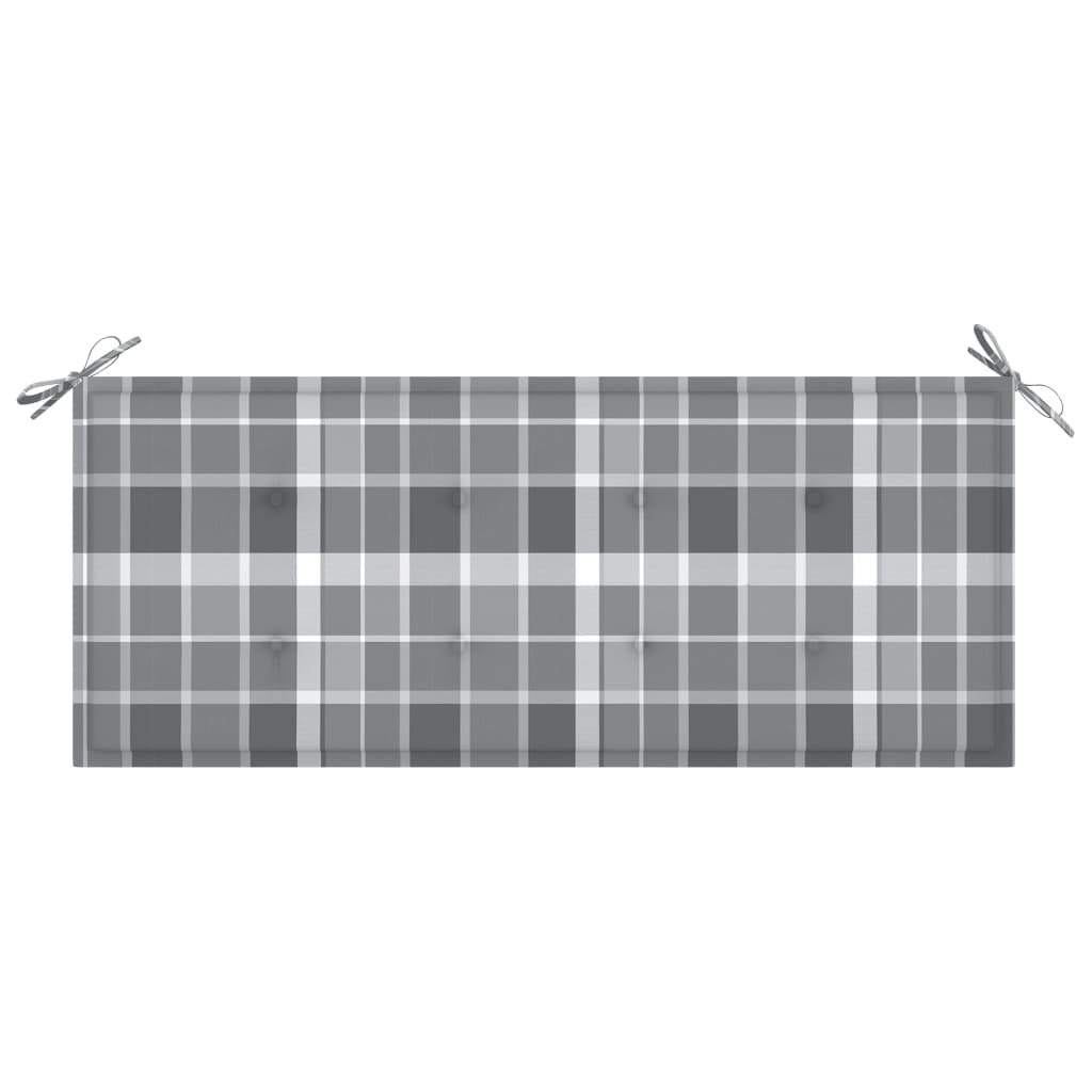 Gartenbank-Auflage Grau Karomuster 120x50x3 cm Stoff