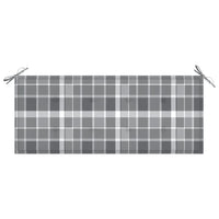 Thumbnail for Gartenbank-Auflage Grau Karomuster 120x50x3 cm Stoff