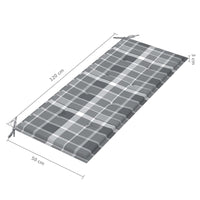 Thumbnail for Gartenbank-Auflage Grau Karomuster 120x50x3 cm Stoff