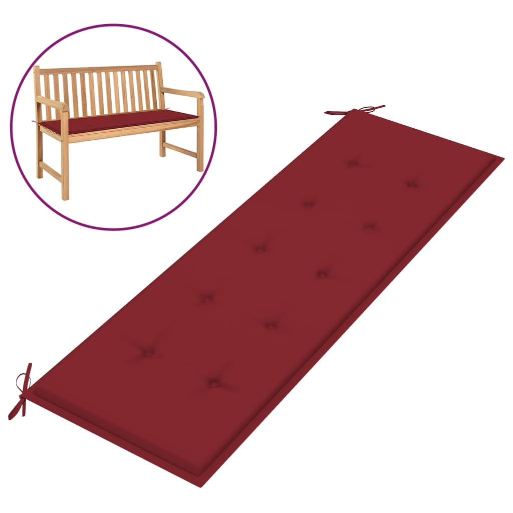 Gartenbank-Auflage Weinrot 150x50x3 cm Stoff