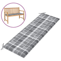 Thumbnail for Gartenbank-Auflage Grau Karomuster 150x50x3 cm Oxford-Gewebe