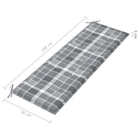 Thumbnail for Gartenbank-Auflage Grau Karomuster 150x50x3 cm Oxford-Gewebe