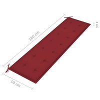 Thumbnail for Gartenbank-Auflage Weinrot 180x50x3 cm Stoff