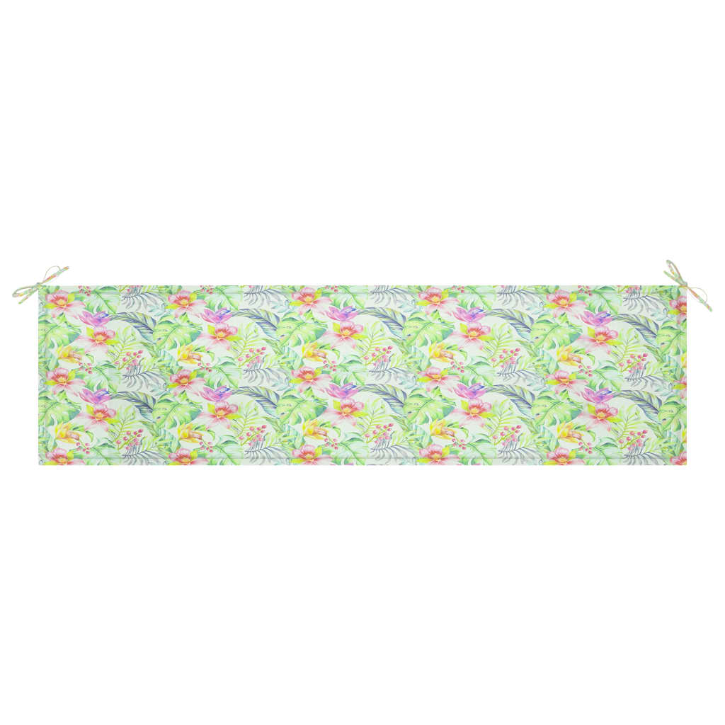 Gartenbank-Auflage Blattmuster 180x50x3 cm Stoff